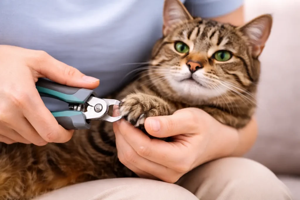 Safe way to trim cat nails using proper clippers