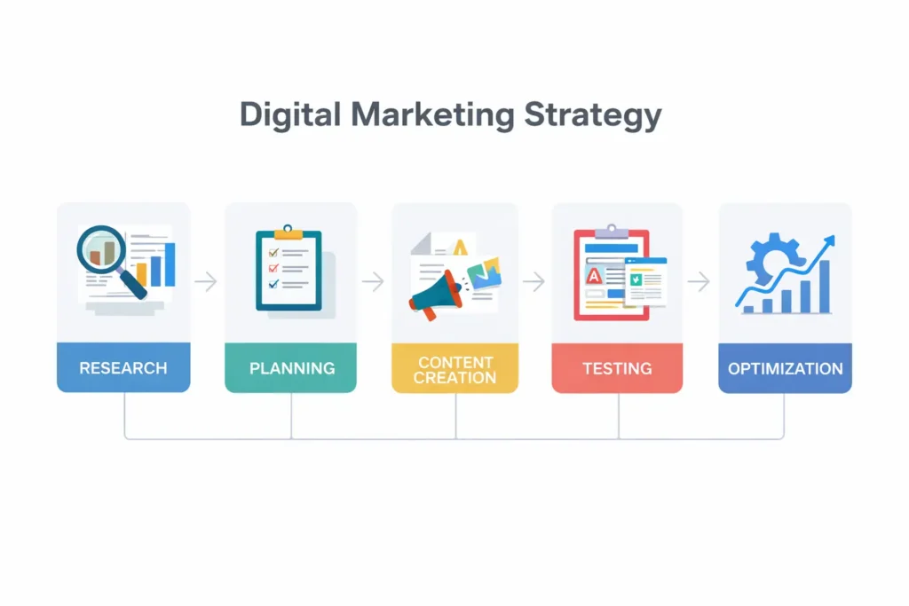Step by step creative digital marketing strategy process