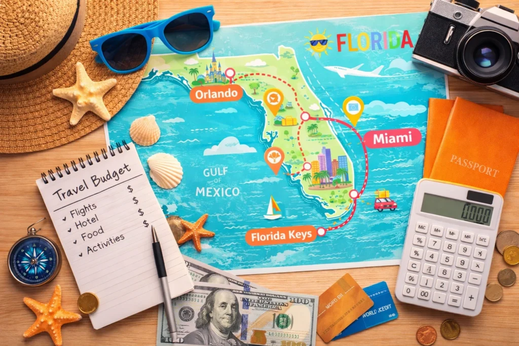 Cost of visiting Florida for budget, mid range and luxury travel