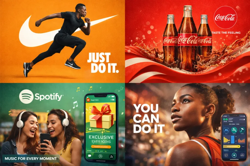 Creative digital marketing examples from Nike Coca Cola and Spotify