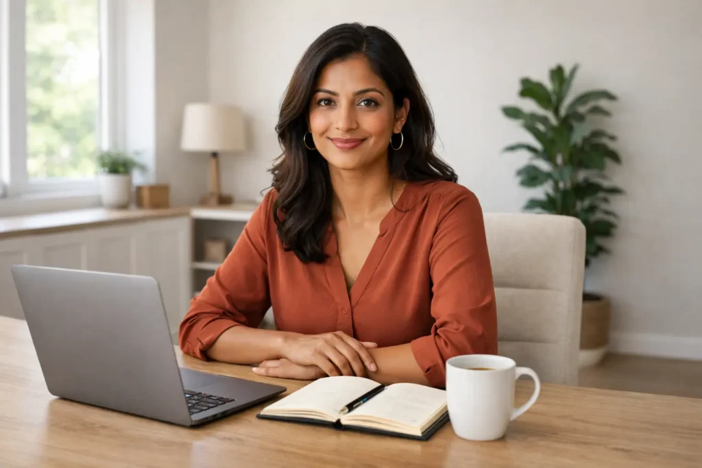 Business Ideas for Women in 2026: 31 Smart Ideas You Can Start Woman working on small business ideas from home