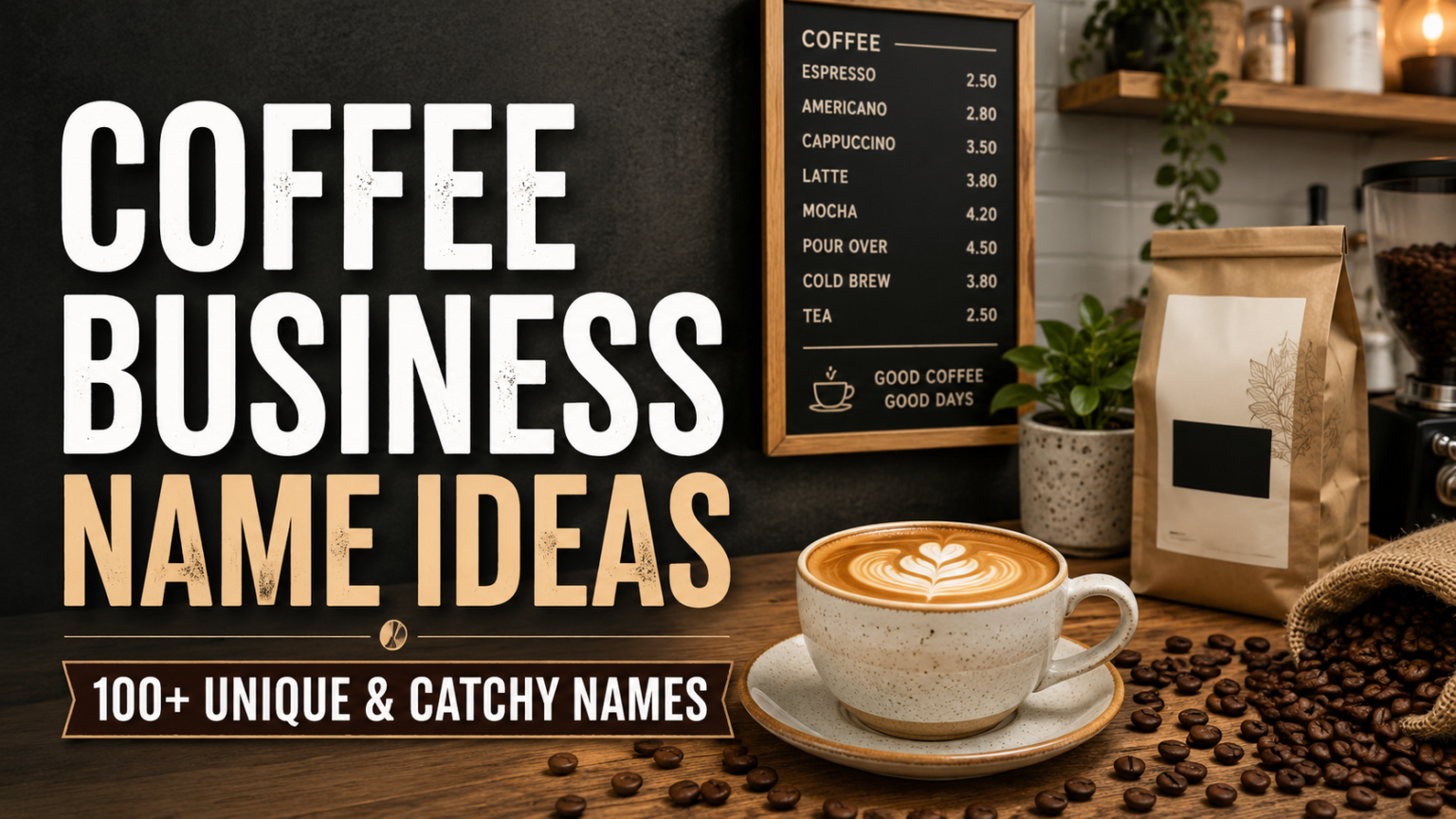Coffee business name ideas for cafes and coffee shops